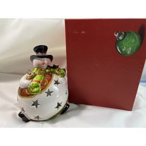 VTG. 2 Way Lightup Snowman Figurine‎ with Flameless Candle (Take 2 AA Batteries)